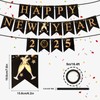 Glitter New Year Banner 2025, Black Golden Happy New Year