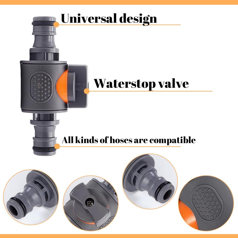 6Pack Quick Release Double Male Hose Connectors Shut Off Valve,4Pcs