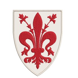 Florence/Firenze Medieval Coat of Arms 3.5" Embroidered Iron or Sew-on Patch Heraldry Armorial History Family Crest
