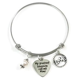 Gift for MIMI, Mimi Bangle Bracelet, My Greatest Blessings Call Me Mimi Bracelet Gift, Christmas Gift for Mimi, Mimi Birthday From Grandkids