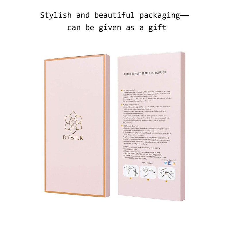 DYSILK 5 Pairs False Eyelashes 6D Natural Thickness Handmade Cross