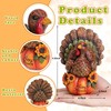 Xintim Thanksgiving Table Decorations Resin Turkey Statue with Pumpkin, Fall