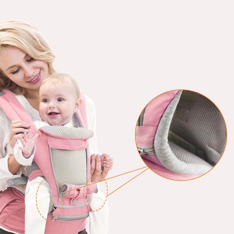 Baby Carrier with Hip Seat Ergonomic Breathable Comfortable Multifunctional Baby