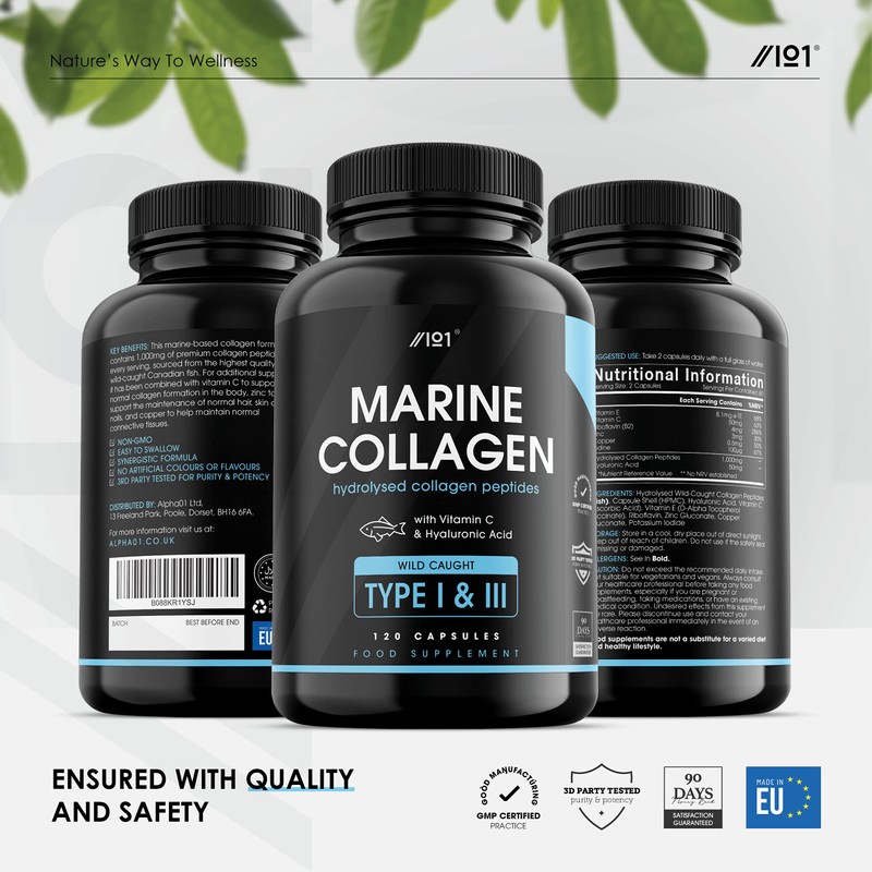 Marine Collagen 1000mg | 240 High Strength Capsules - Wild-Caught