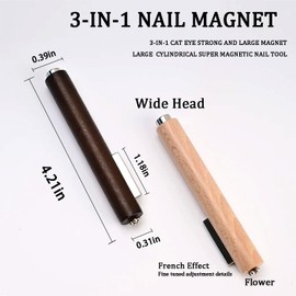 XEAOHESY 2 Pieces Cat Eye Magnet for Nails 3-in-1 Nail Art Magnet Tool for Cat Eye Gel Nail Polish