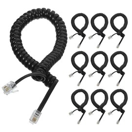 Gadpiparty 10pcs Coiled Telephone Cords Spiral Receiver Cables for Landline Phones Stable Signal Transmission Elegant Design for Home Office Use