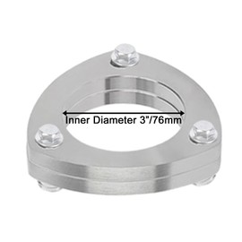 Vechkom 3 Inch Exhaust Flange Connection Kit - Stainless Steel 3-Bolt Flange & Exhaust Gasket Set with Hex Head Bolts Locknuts for 3" Turbo Downpipe Catback Headers (2 PCS 76mm Flange)