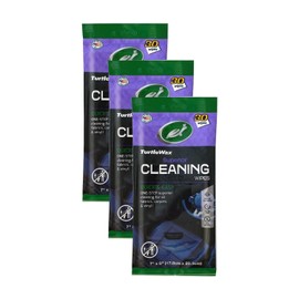 Four Peaks Turtle Wax Car Wipes Interior Cleaning Pouch with 30 Wipes of Car Cleaning Wipes, Car Protectant Wipes, Car Glass Wipes and Car Leather Wipes (Cleaning Wipes, 3 Packs)