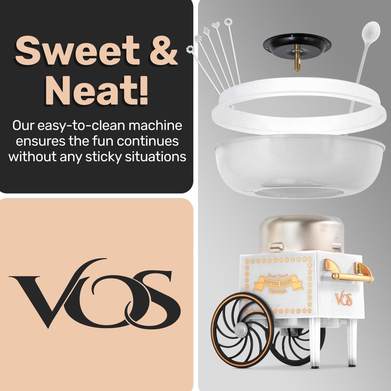Cotton Candy Machine Kit - White Retro Cotton Candy Maker,