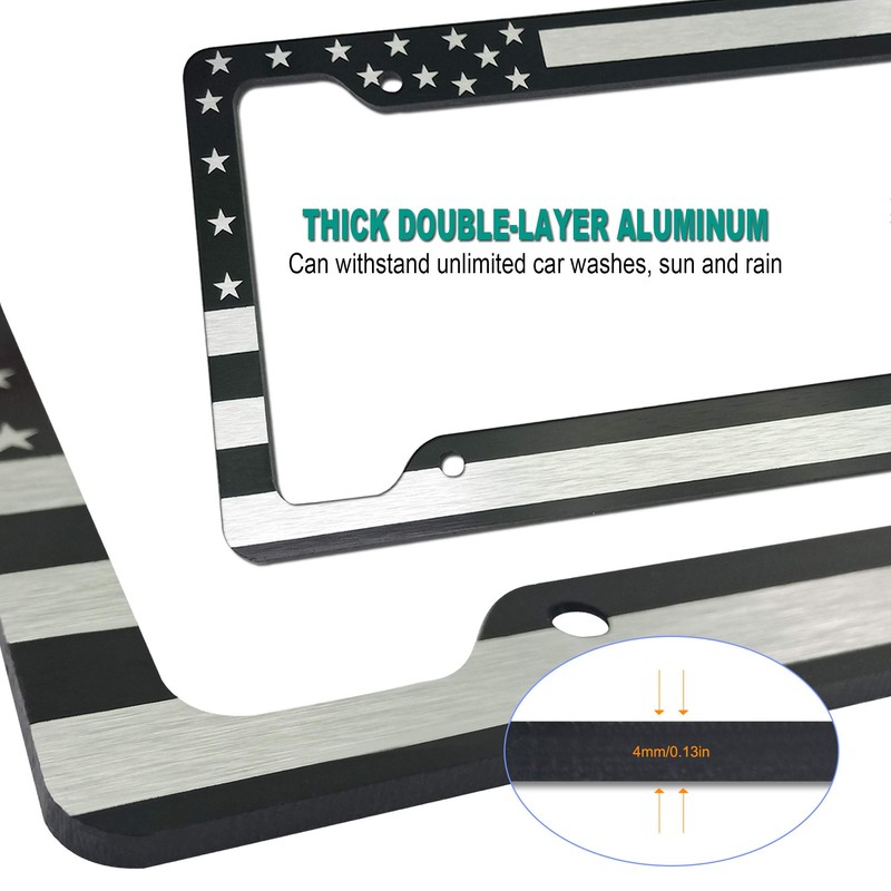 Tuersan American Flag License Plate Frame Patriotic USA Flag Car