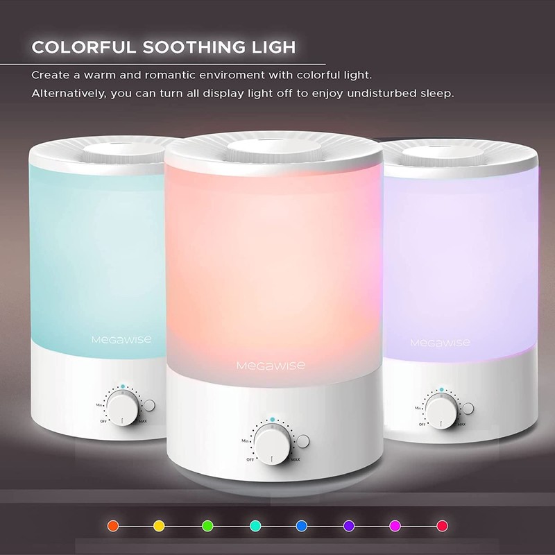 MEGAWISE 3.5L Cool Mist Humidifier with Top Refill, Large Capacity