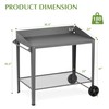 Outdoor Metal Potting Bench with Wheels, Heavy Duty Garden Workbench