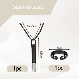 Anti Anxiety Breathing Necklace, Anxiety Relief Necklace with a Relief Ring Breathlace Portable Stainless Steel Stress Necklaces Breathing Exercises Necklaces, for Meditation Relaxation and Exercise