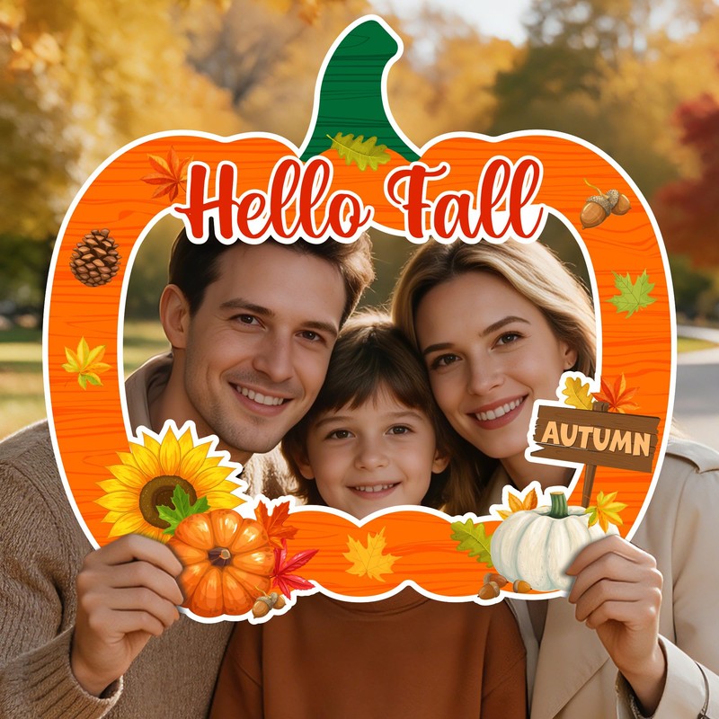 39Pcs Fall Photo Booth Props, Fall Festival Decorations, Pumpkin Frame