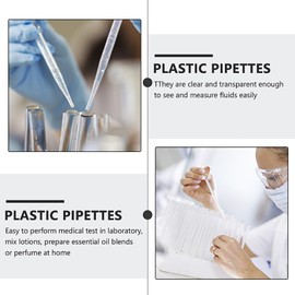 100Pcs Graduated Transfer Plastic Pipettes Eye Dropper 1ML Washable Pipettes for Essential Oils