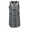 Schuerzenfabrik Button Gown Women's Mixed Fabric Checked Apron Sleeveless Cooking