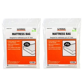 U-Haul Full Mattress Bags for Moving, Storage, and Renovation Protection - 87" x 54" x 10" Bags - Pack of 2 Bags