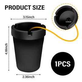 Car Ashtray with Lid Smell Proof,High Grade Detachable Smokeless Ashtray for Car Cup Holder,Multifunctional CCar Interior Accessories Portable Ashtray Fits Truck SUV Home Office Outdoor