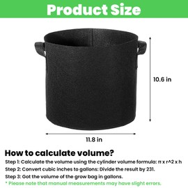 20-Pack 5 Gallon Plant Grow Bags: 350G Thickened Nonwoven Potato Grow Bags with Handles, Black Fabric Pots Felt Garden Bags, Gardening Supplies for Growing Vegetable Fruit Tomato Flowers Herbs