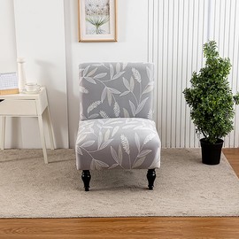 BSYMDH Armless Accent Chair Cover - Printed Soft Slipcover for Slipper Chair - Hotel Living Dining Room Furniture Protection, 11