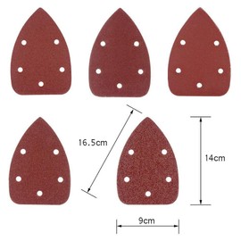 BE-TOOL Mouse Sanding Sheets Triangle Sandpaper Fits 140mm 5 Holes Detail Sandpaper 10pcs 60 80 120 240