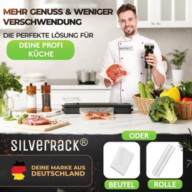 SilverRack Vacuum Bags for Vacuum Sealer [Pack of 50] in (16 x 23 cm) - Foil Vacuum Bags for Vacuum Sealer - Vacuum Film Bags for Film Welding Machine - Vacuum Bags for Sous Vide Cooking