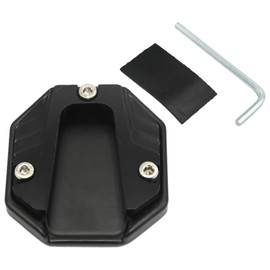CADUFUELLY Universal Motorcycle Kickstand Extension Pad, Black Motorcycle Kickstand Extender Foot, Anti-Skid Base for Stability and Better Support