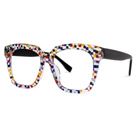 VOOGLAM Blue Light Glasses for Women Computer Phone TV Anti Eyestrain Dry Eyes Square Pattern Martha GWA012457-05