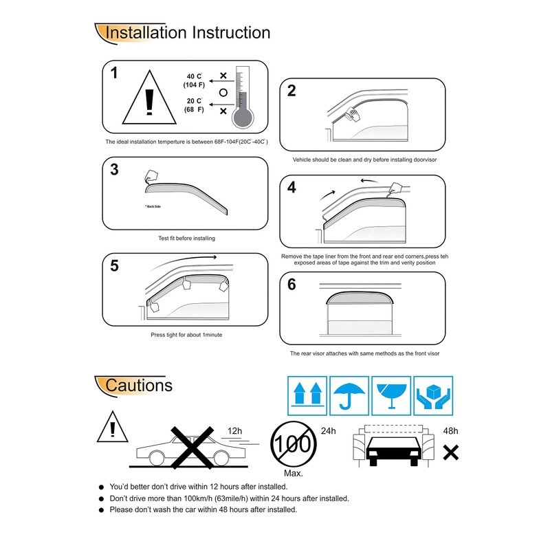 Window Visors Rain Guards for 2005-2012 Nissan Pathfinder 94512