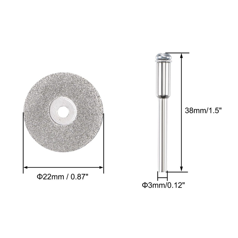 sourcing map 10 Pcs 22mm Diamond Coated Cutting Wheels with