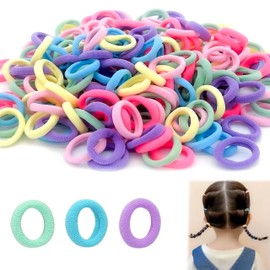 KEPYATI 100 Hair Bobbles, Hair Bobbles, Black, Thick Cotton Hair Bobbles, Soft Elastic Hair Bobbles, Seamless Hair Bands, Stretchy Ponytail Holder for Girls, Men, Women