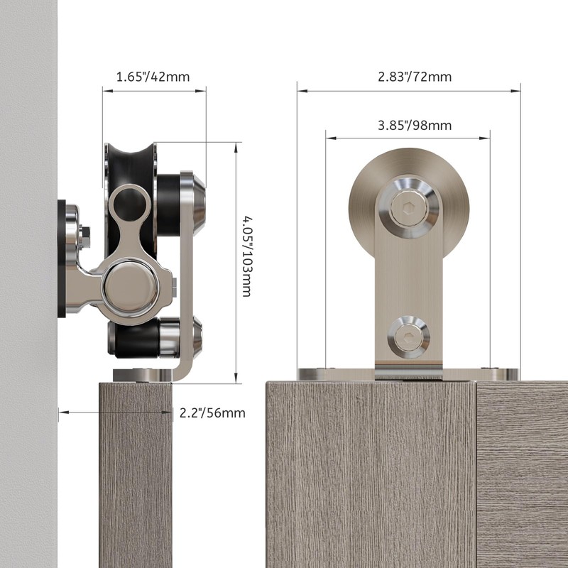 CCJH 8FT/96'' Stainless Steel Sliding Track Barn Door Hardware Kit