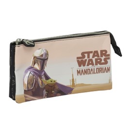 Safta The Mandalorian This is The Way Pencil Case for Kids, Pencil Case for Children, Ideal for School Children, Comfortable and Versatile, Quality and Resilience, 22 x 3 x 12 cm, Black, black, Casual