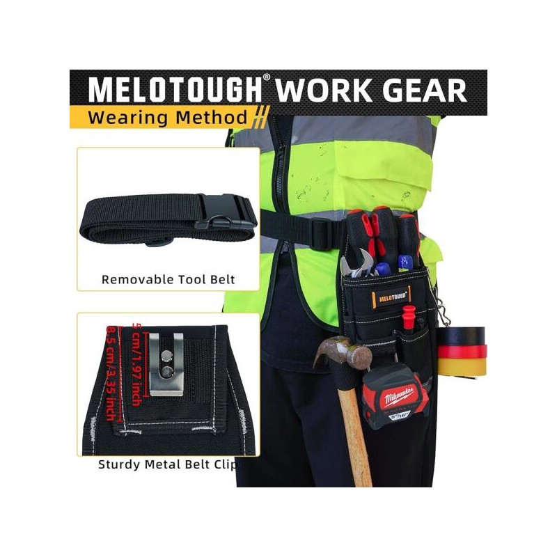 Melotow 멜로토우 포켓 툴 파우치 벨트 파우치, 클립 유틸리티 미니
