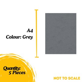 Crafts UK EVA Foam Sheets - Grey, Pack of 5, A4 Size, 7.8 x 11.8 Inches, 1.5-2mm Thick, Arts and Crafts, DIY, Decor, School Projects, Kids
