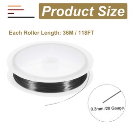 sourcing map 28 Gauge(0.3MM) Copper Wire for Jewelry Making Tarnish Resistant Beading Wire for Jewelry Making Crafts Supplies, Black,36M