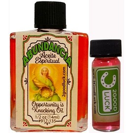 2GoodLuck Opportunity is Knocking, Spiritual Oil with 1 Dram Perfume Set for Magic and Rituals. Aceite Espiritual Abundancia para Rituales Y Magia.