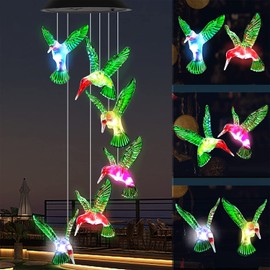 Wodoso Luces Solares de Campanilla de Viento，Regalos de jardinería Luces de Colores para el jardín, Parque, Patio, terraza, casa de Campo y Las Decoraciones de Navidad, los Regalos de la mamá