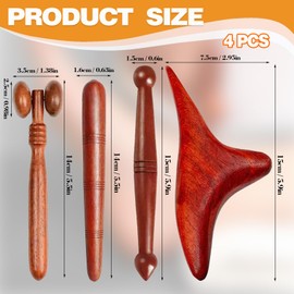Eowppue Premium Acupressure Rod Set, Versatile Trigger Point Massager, Fascia Rod and Massage Accessories Made of Premium Wood