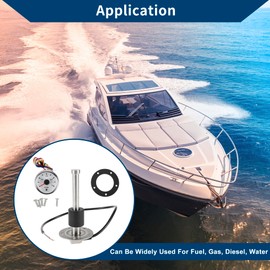 Hihaha Fuel Sending Unit and Gauge Kit Boat Fuel Sending Unit Marine Fuel Sender Unit Metal 5.51" 1 Set Silver Tone Black White 0-190 Ohm