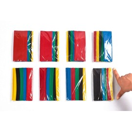 SummitLink 145Pcs Large Size Heat Shrink Tube Combo Pack Total Length 71ft Jumbo heat-shrink Tube 5 Colors 8 Sizes Assorted Tubing Wrap Sleeve Set