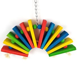 Bird Chew Toys - Parrot Cage Bite Toy Wooden Blocks Bird Parrot Toy for Small and Medium Cockatoos and Various Birds