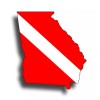 Real Sticky Georgia Scuba Diver Down Sticker Flag Car Window