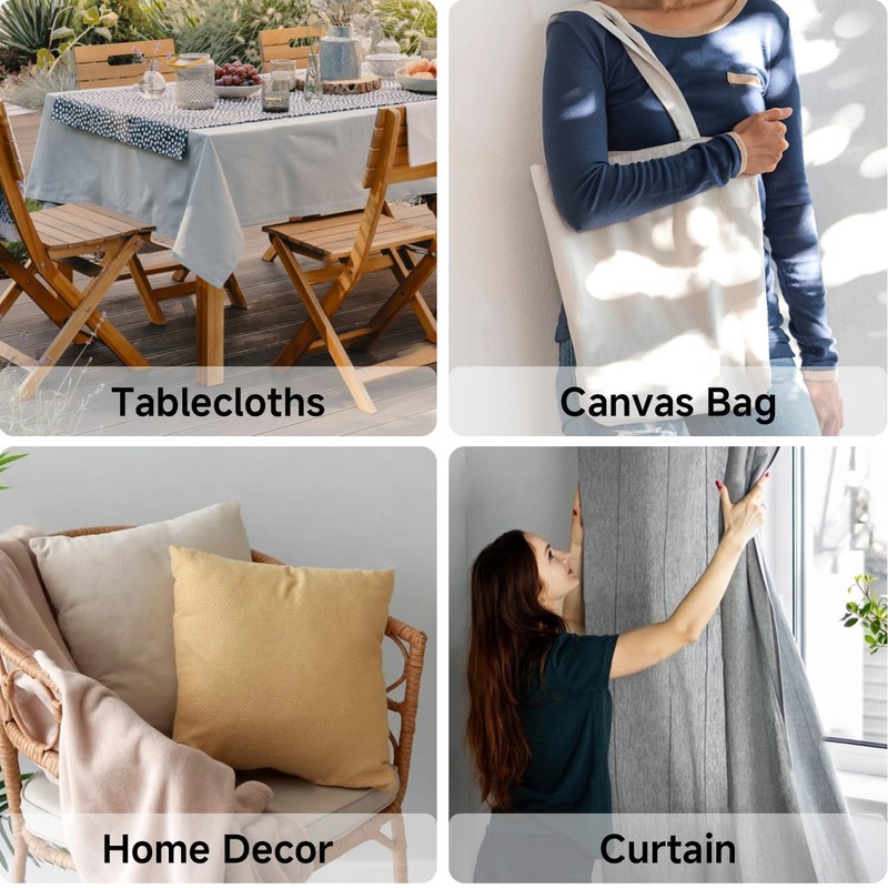 Simple&Opulence 100% Cotton Canvas Natural Fabric by The Yard- 59