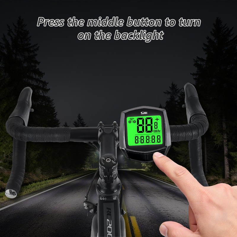 AMFUN Bike Computer-Universal 16 Functions-IPX5 Waterproof -GPS Speedometer, Backlit Touch