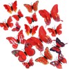 CL-Link 24PCS 3D Butterfly Wall Decals Red Double Layer Butterflies