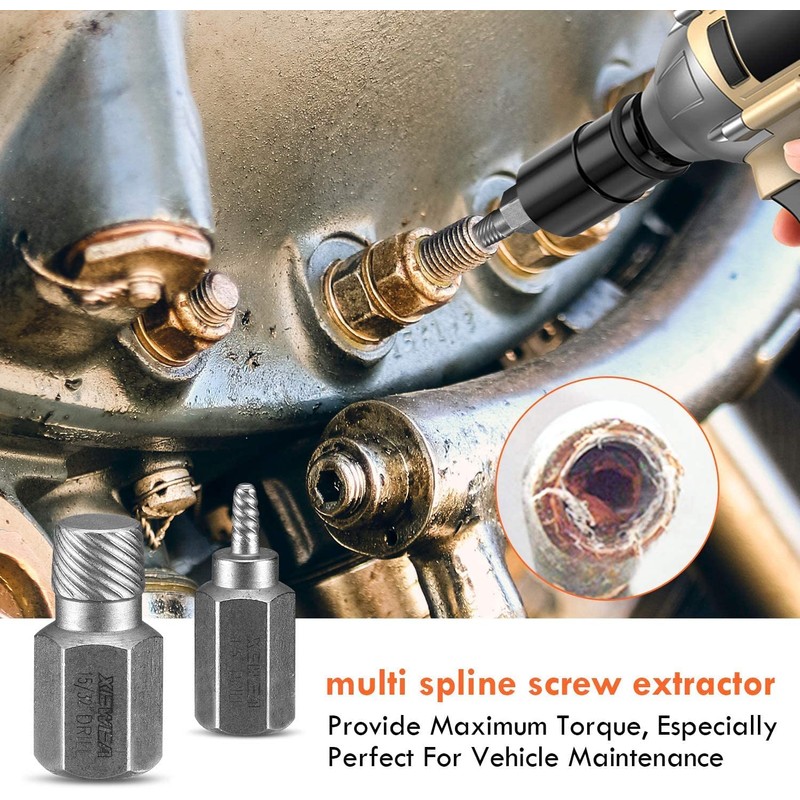 XEWEA 49PCS Screw & Bolt Extractor Set with Left Hand