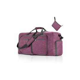 CORIOS Travel Duffle Bag for Men/Women 85L Foldable Sport Duffel Bag Gym Tote Bag with Shoes Compartment Large Overnight Bag Weekend Shoulder Bag Lightweight Carry On Luggage Hospital Bag Dark Purple