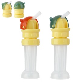 PandaEar 2 Pack Kids Water Bottle Spout Conversion Cap with Straw | Universal Fit for Juice & Water Bottles | Spill-Proof Flip Top Cover for Toddlers & Children