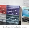 JIAFUJIN Plastic Desk Drawer Organizer, 2 Compartments, Stackable, Office Supplies